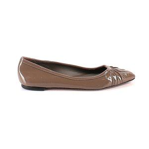 *brand new* Loeffler Randall Patent Tan Flats - ruched toe, patent 7.5 fits 6.5